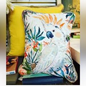 Decorative Pillow Citron Crested Cockatoo 14” L x 16” T